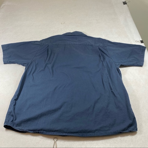 Wrangler Men’s Button Down Shirt XLG Blue Short Sleeve Casual Button Down Shirt - Picture 7 of 7